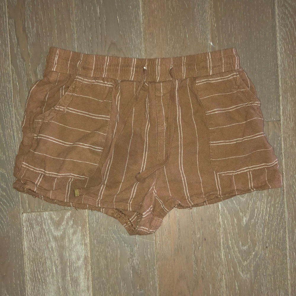 striped linen shorts